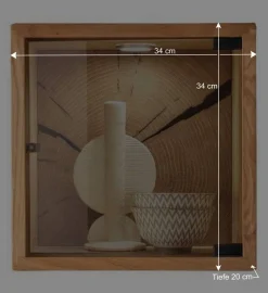 34x34x20 cm Wandvitrine in Wildeiche - Acapella^Wohnen New