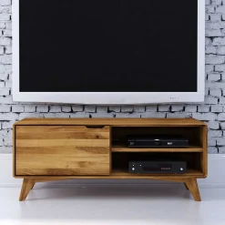 Wohnen 120x48x40 cm Wildeiche TV Element mit Tür - Eavy