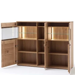 150x121x37 cm Wohnzimmer Schrank in Eiche Bianco - Crupean^Wohnen New