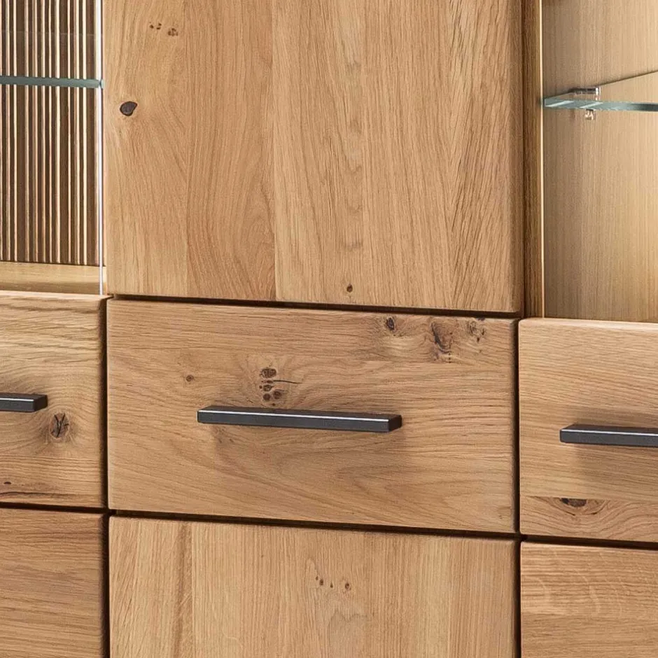 150x121x37 cm Wohnzimmer Schrank in Eiche Bianco - Crupean^Wohnen New