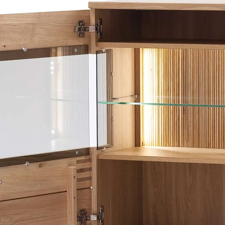 150x121x37 cm Wohnzimmer Schrank in Eiche Bianco - Crupean^Wohnen New