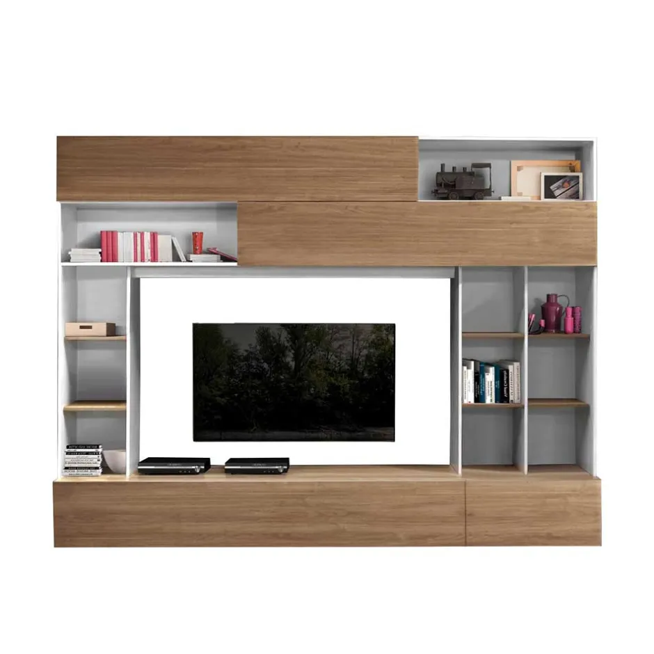 277x209x40 cm Wohnzimmerwand zweifarbig - Ceroc^Wohnen Sale