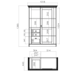 102x139x44 Country Highboard zweifarbig - Diatara^Wohnen New