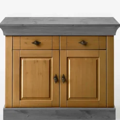 108x85x45 Country Kommode in Kiefer Lauge & Grau - Eshelas^Wohnen Online