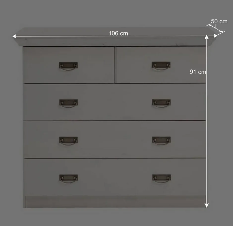 Wohnen 106x91x50 Country Style Kommode zweifarbig - Sibiuta