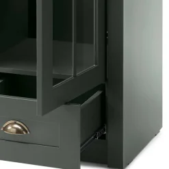 50x197x43 Country Vitrine in Dunkelgrün - Niestov^Wohnen Hot