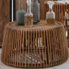 Wohnen 69x38x69 Design Couchtisch aus Recyclingholz & Rattan - Valtte