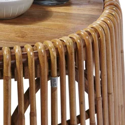 Wohnen 69x38x69 Design Couchtisch aus Recyclingholz & Rattan - Valtte