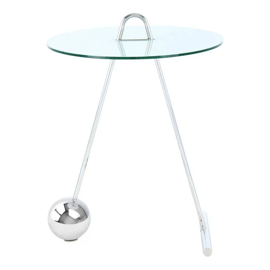 46x60x46 Design Glastisch in Weiß & Silber - Twinta^Wohnen Clearance