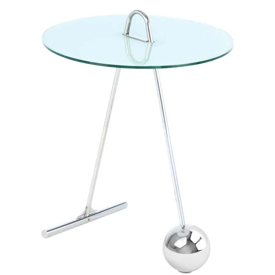 46x60x46 Design Glastisch in Weiß & Silber - Twinta^Wohnen Clearance