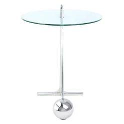 46x60x46 Design Glastisch in Weiß & Silber - Twinta^Wohnen Clearance