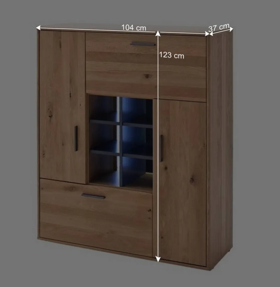 104x123x37 Design Highboard aus Holz & MDF - Assela^Wohnen Discount