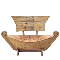 145x99x65 Design Holzbank in Boot Optik - Teako^Wohnen Online