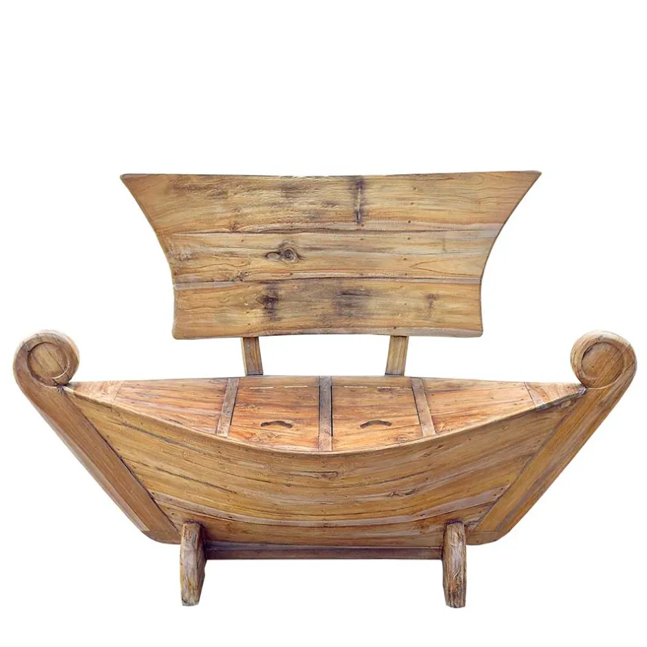 145x99x65 Design Holzbank in Boot Optik - Teako^Wohnen Online