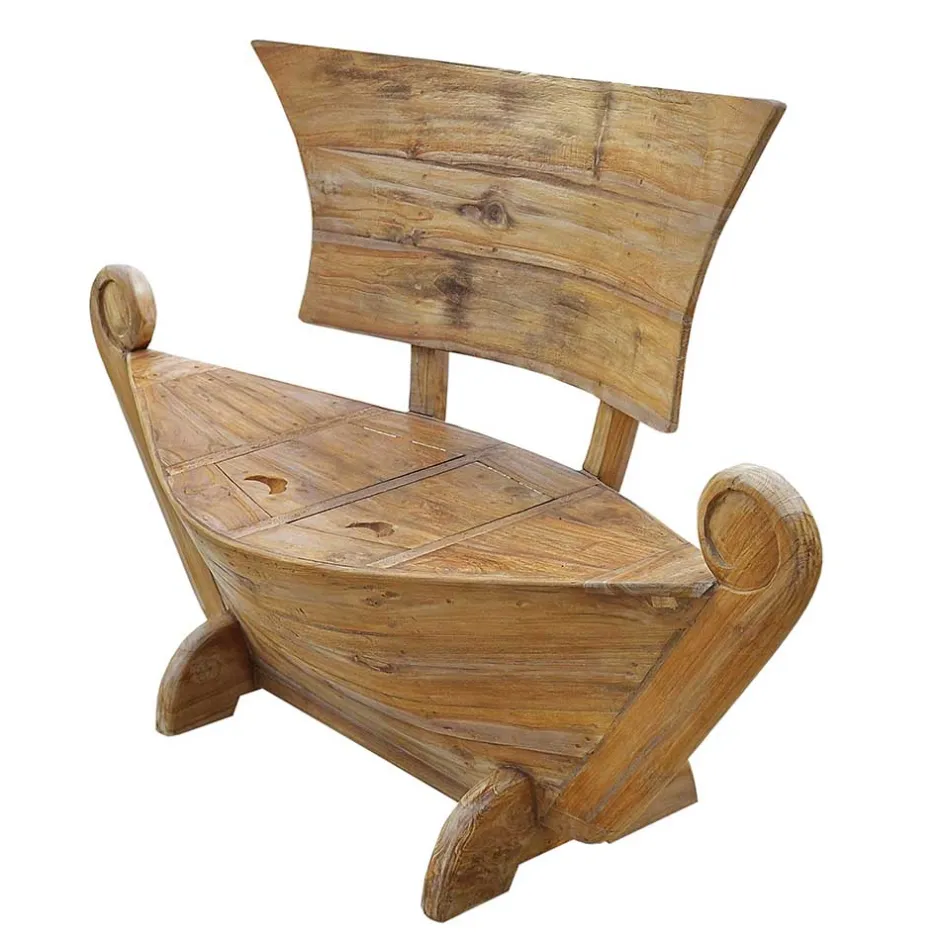 145x99x65 Design Holzbank in Boot Optik - Teako^Wohnen Online