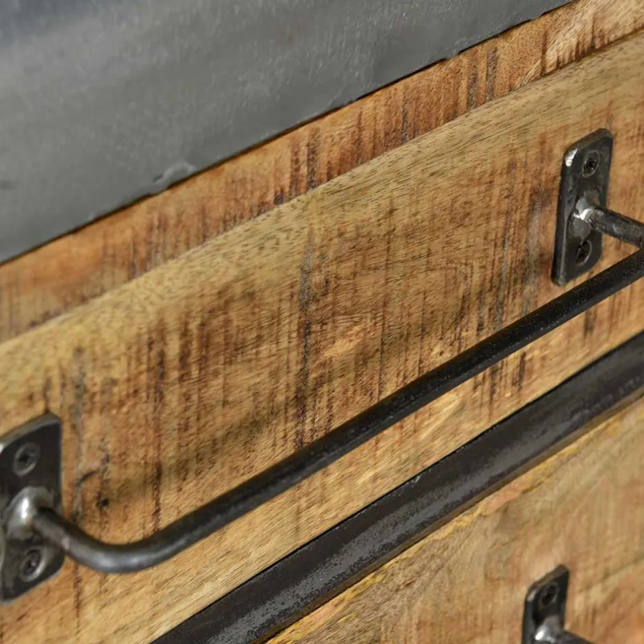 Wohnen 150x66x43 Design Kommode im Zugwaggon Look - Bahiro