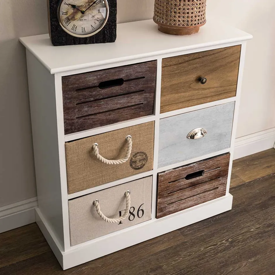 Wohnen 70x72x30 Design Kommode mit sechs Schubladen - Amare