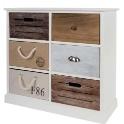 Wohnen 70x72x30 Design Kommode mit sechs Schubladen - Amare