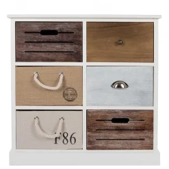 Wohnen 70x72x30 Design Kommode mit sechs Schubladen - Amare