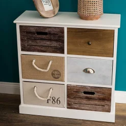 Wohnen 70x72x30 Design Kommode mit sechs Schubladen - Amare