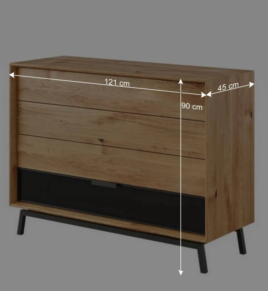 Wohnen 121x90x45 Design Kommode mit vier Schubladen - Fabiella