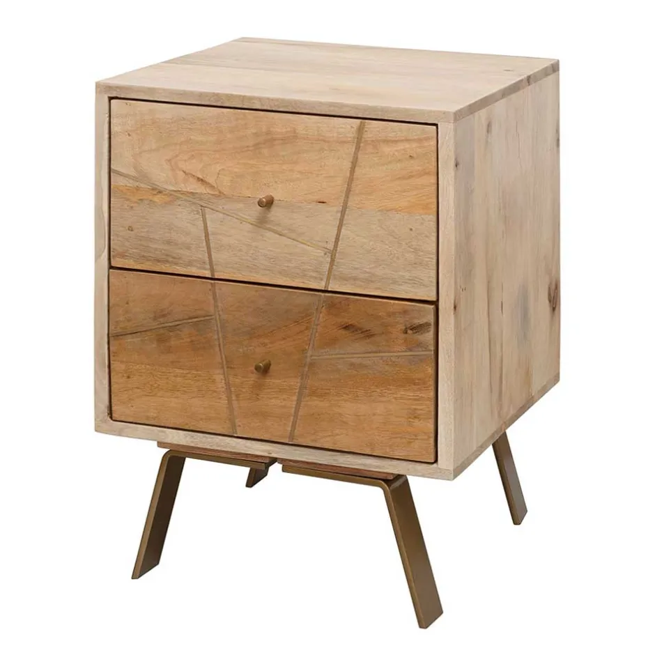 Wohnen 40x56x40 Design Nachttisch mit Schubladen - Geyco