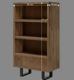 Wohnen 90x160x45 Design Regal aus Asteiche - Ventida