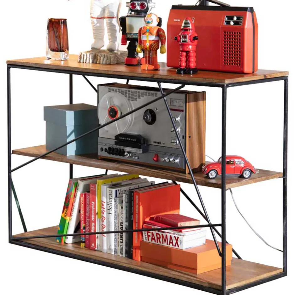 120x82x40 Design Regal aus Stahl & Holz - Offia^Wohnen Sale