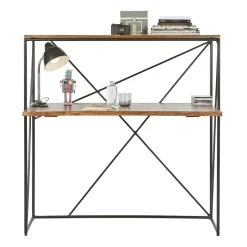 Wohnen 120x122x60 Design Schreibtisch aus Holz & Metall - Offia