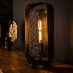 18x41x14 Design Tischleuchte in Schwarzgrau - Evnanus^Wohnen Sale