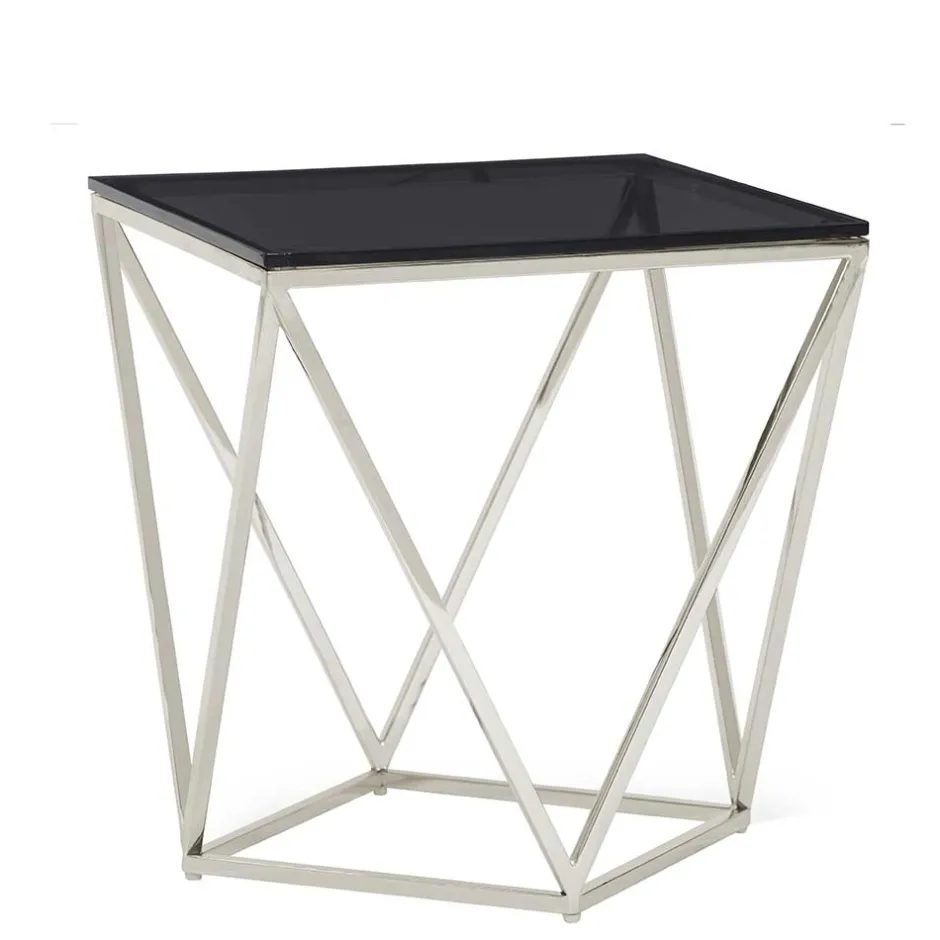 51x56x51 Designer Beistelltisch aus Rauchglas - Lova^Wohnen Discount