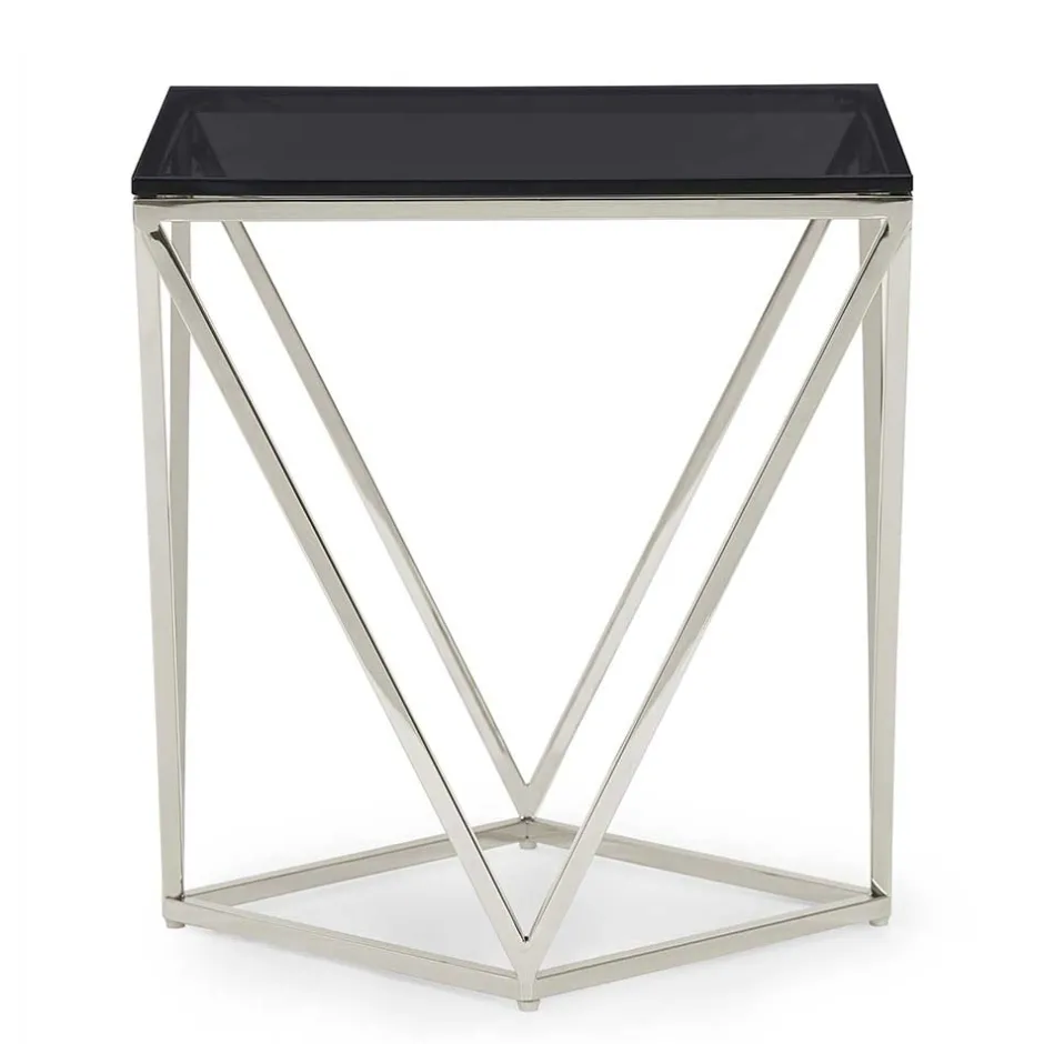 51x56x51 Designer Beistelltisch aus Rauchglas - Lova^Wohnen Discount