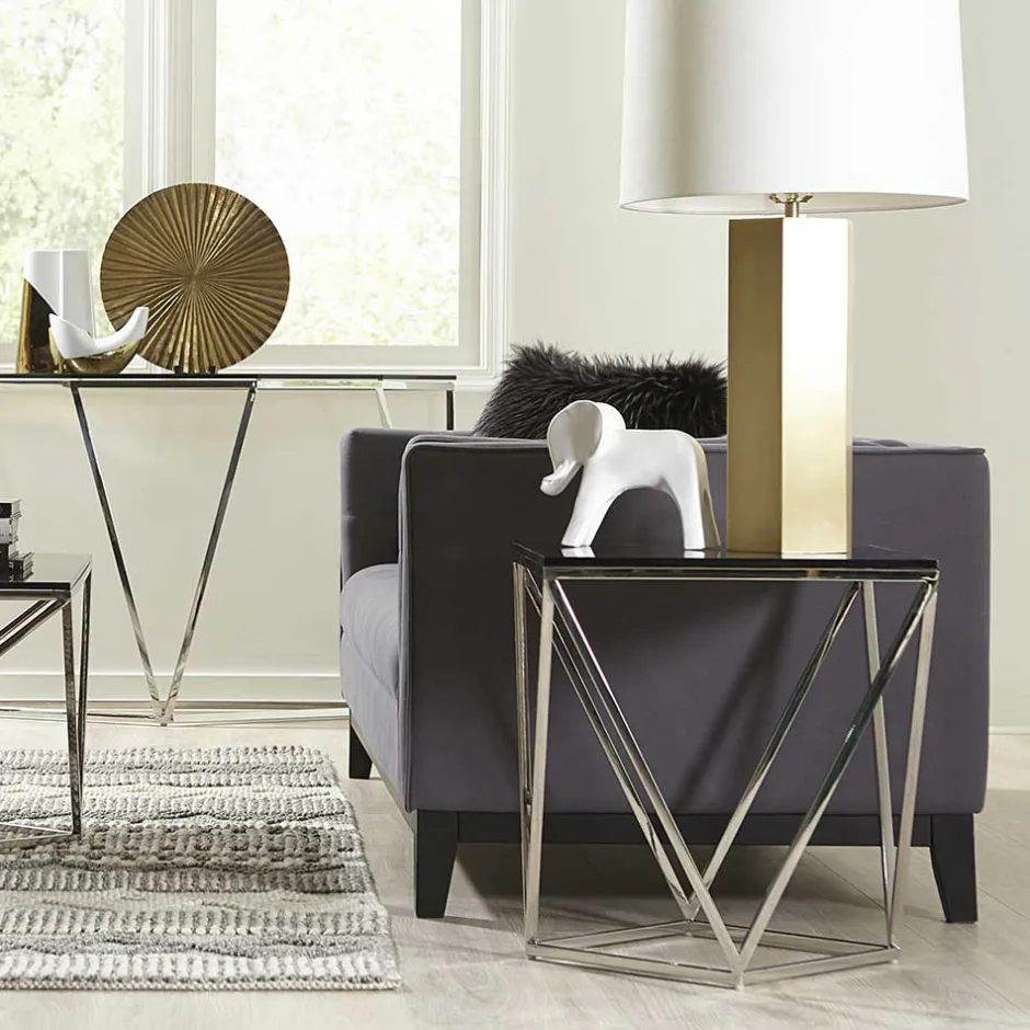 51x56x51 Designer Beistelltisch aus Rauchglas - Lova^Wohnen Discount