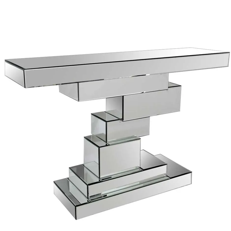 Wohnen 119x80x33 Designer Konsolentisch im Spiegel Look - Odalfro
