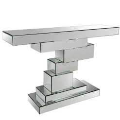 Wohnen 119x80x33 Designer Konsolentisch im Spiegel Look - Odalfro