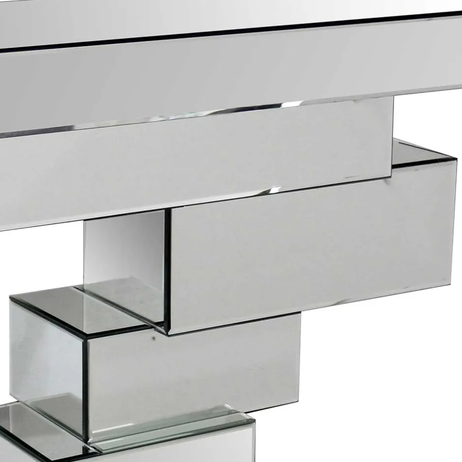 Wohnen 119x80x33 Designer Konsolentisch im Spiegel Look - Odalfro