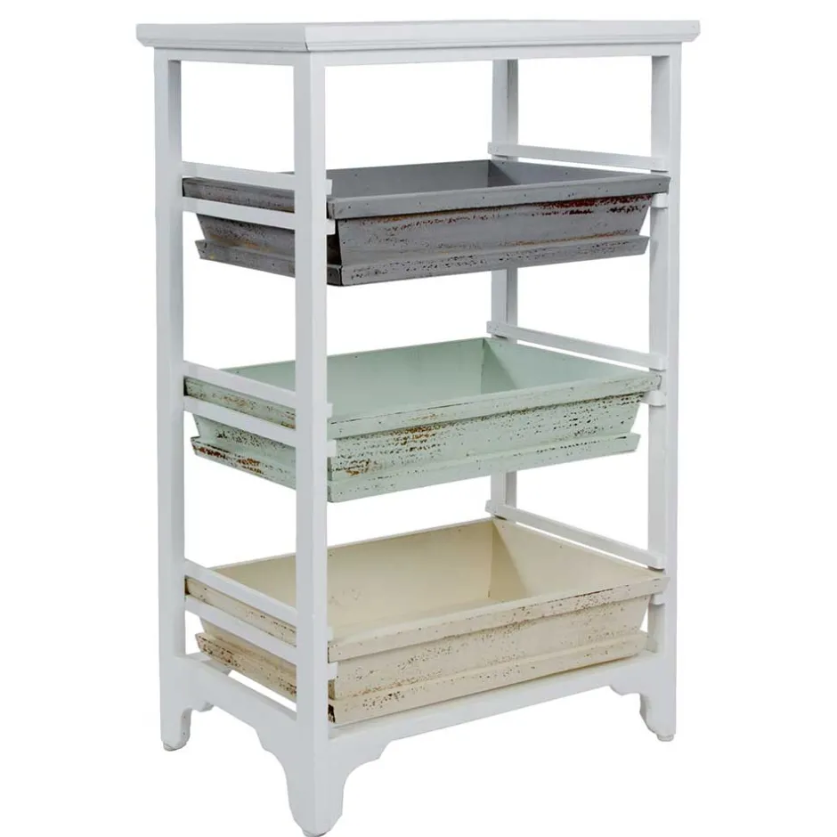 54x86x32 Designer Regal aus Kiefer im Shabby Chic - Caprera^Wohnen