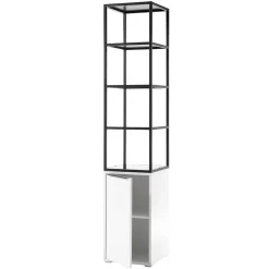 40x197x40 Designer Regal in Weiß & Schwarz - Enkraja^Wohnen Clearance