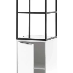 40x197x40 Designer Regal in Weiß & Schwarz - Enkraja^Wohnen Clearance