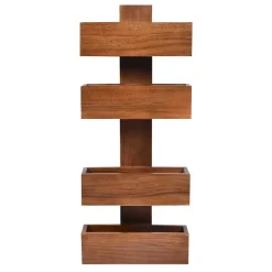 Wohnen 30x72x9 Designer Wandregal mit zwei Ablagen für Magazine - Toskana