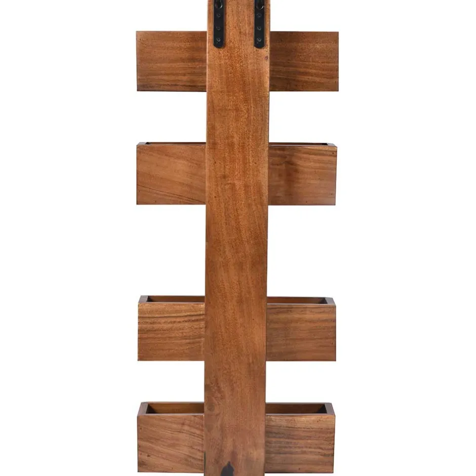 Wohnen 30x72x9 Designer Wandregal mit zwei Ablagen für Magazine - Toskana