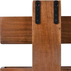 Wohnen 30x72x9 Designer Wandregal mit zwei Ablagen für Magazine - Toskana