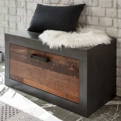 80x44x42 Dielenbank mit Klappe & Sockelgestell - Timuras^Wohnen Hot