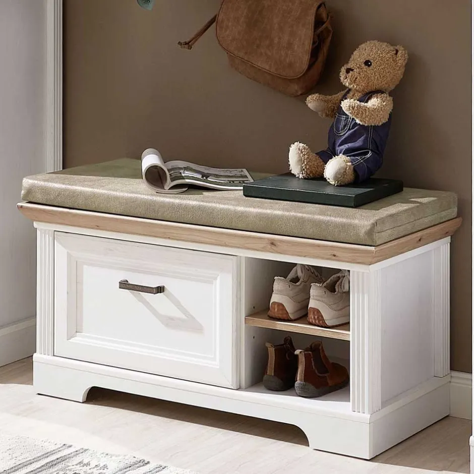 93x49x41 Dielenbank mit Stauraum - Nurelcas^Wohnen Discount