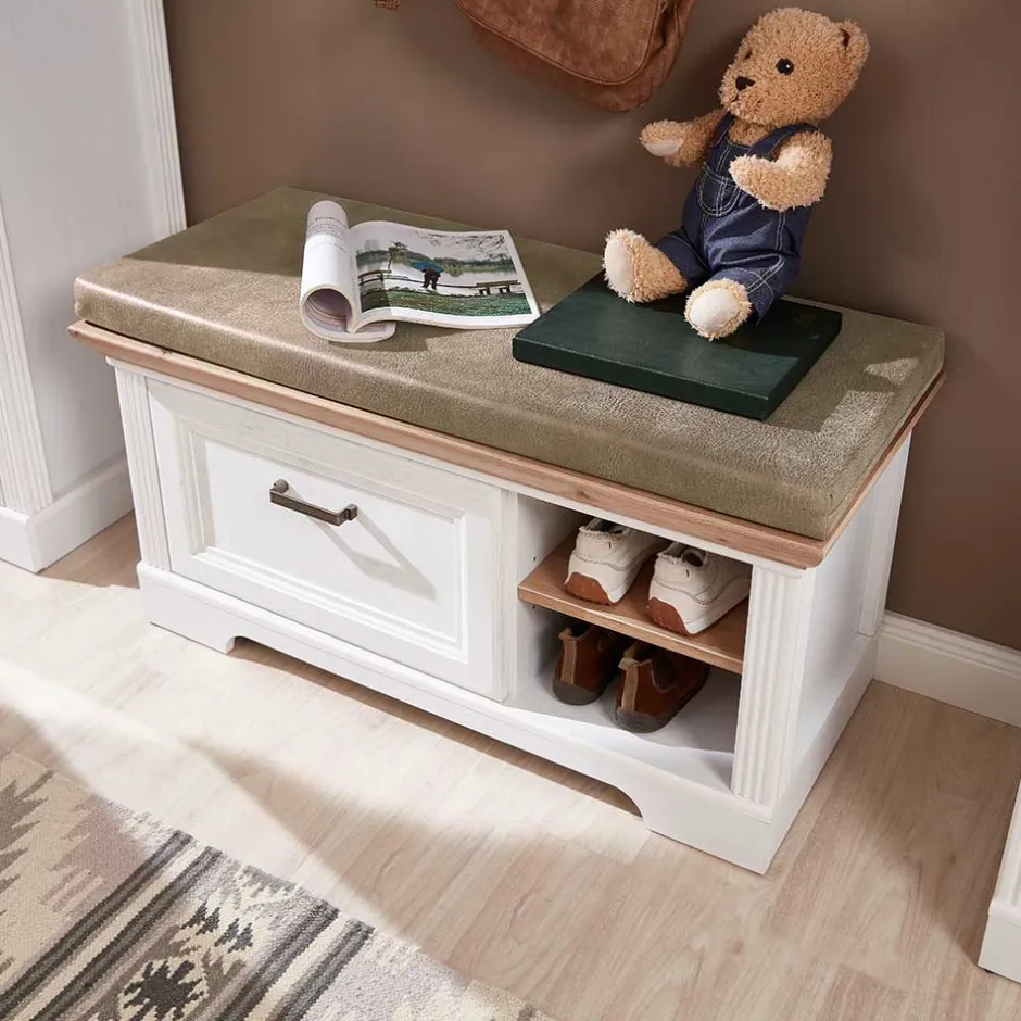 93x49x41 Dielenbank mit Stauraum - Nurelcas^Wohnen Discount