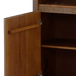 Wohnen 55x140x35 Dunkles Regal aus Kiefer Massivholz - Lavagna