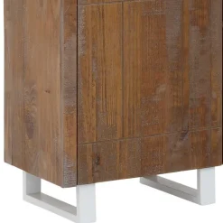 Wohnen 55x140x35 Dunkles Regal aus Kiefer Massivholz - Lavagna