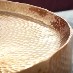 Wohnen 60x35x60 Fassförmiger Couchtisch in Gold - Aspect