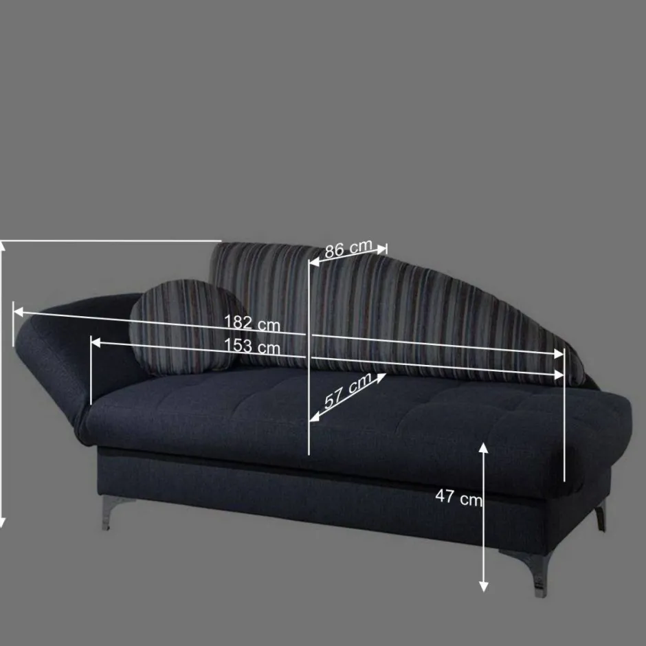 182x79x86 Federkern Schlafsofa in Blau - Curtici^Wohnen New