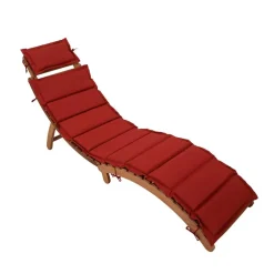 183x64x54 Geschwungene Gartenliege aus Akazie - Bernesa^Wohnen Best